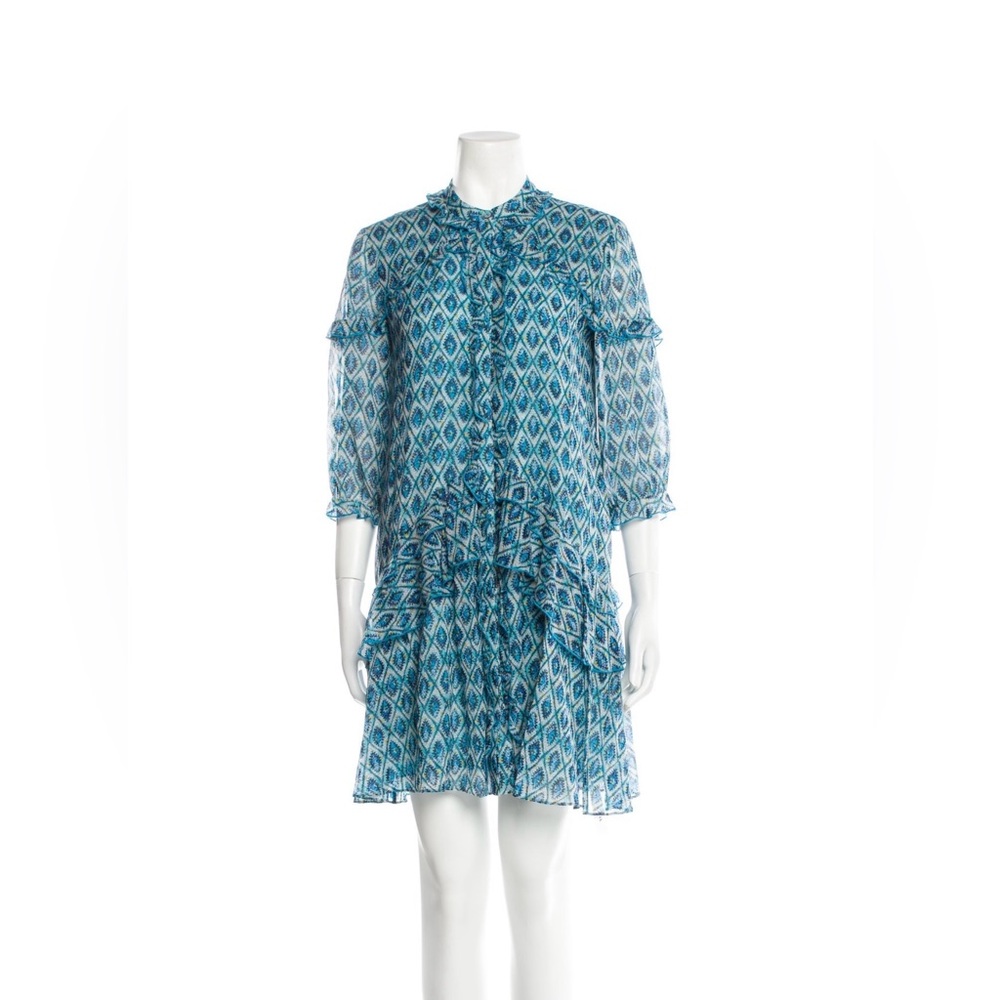 Saloni Tilly ruffle silk mini dress